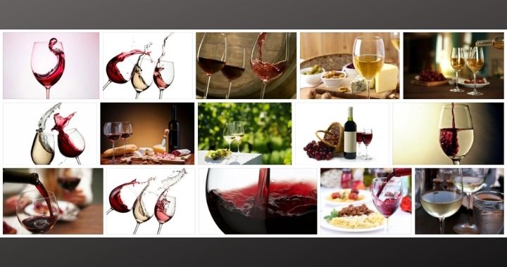 Thumbnails of red wine and white wine